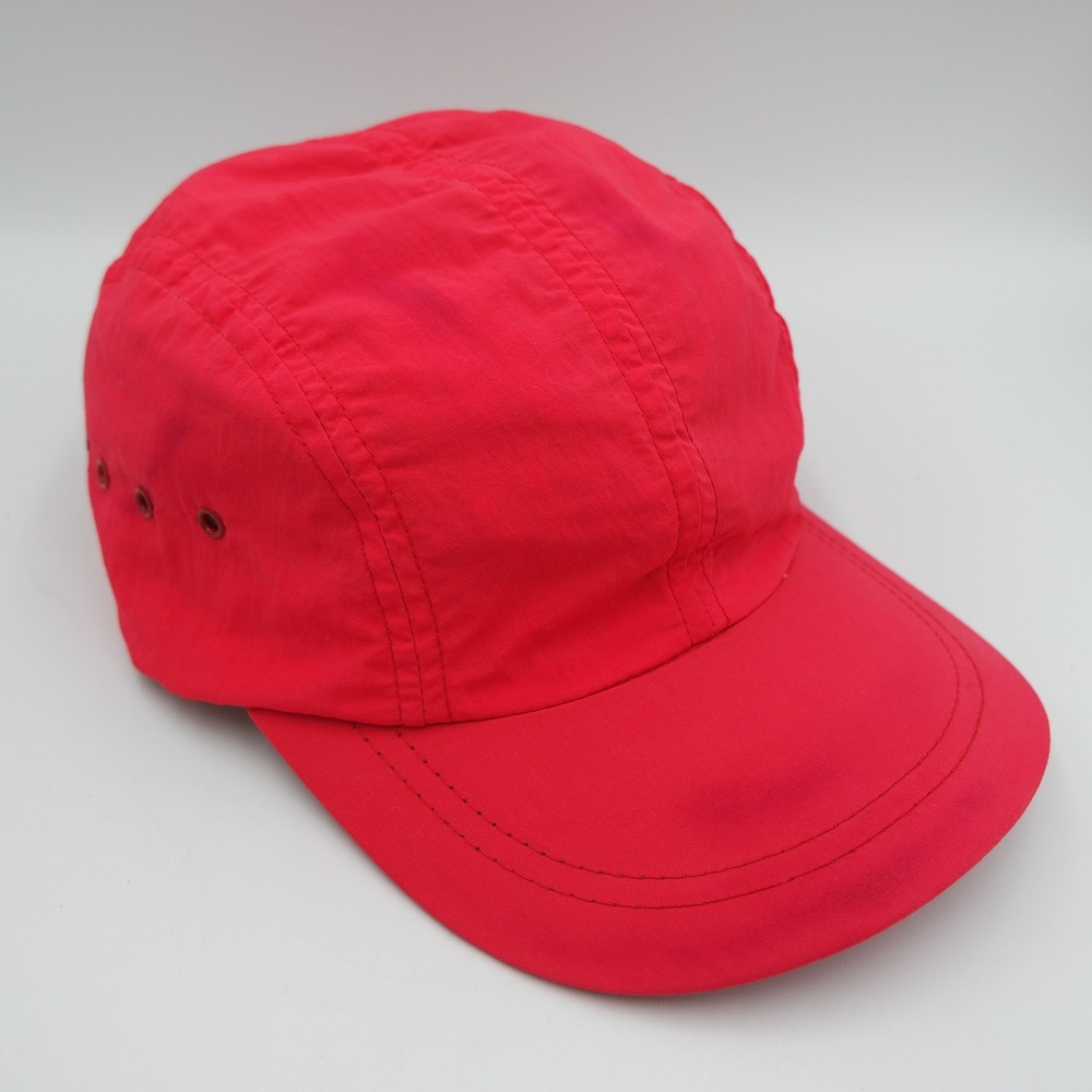 Vintage Neon Pink 5 Panel Camper Hat Elastic Back Cap Made in USA - Picture 3 of 10